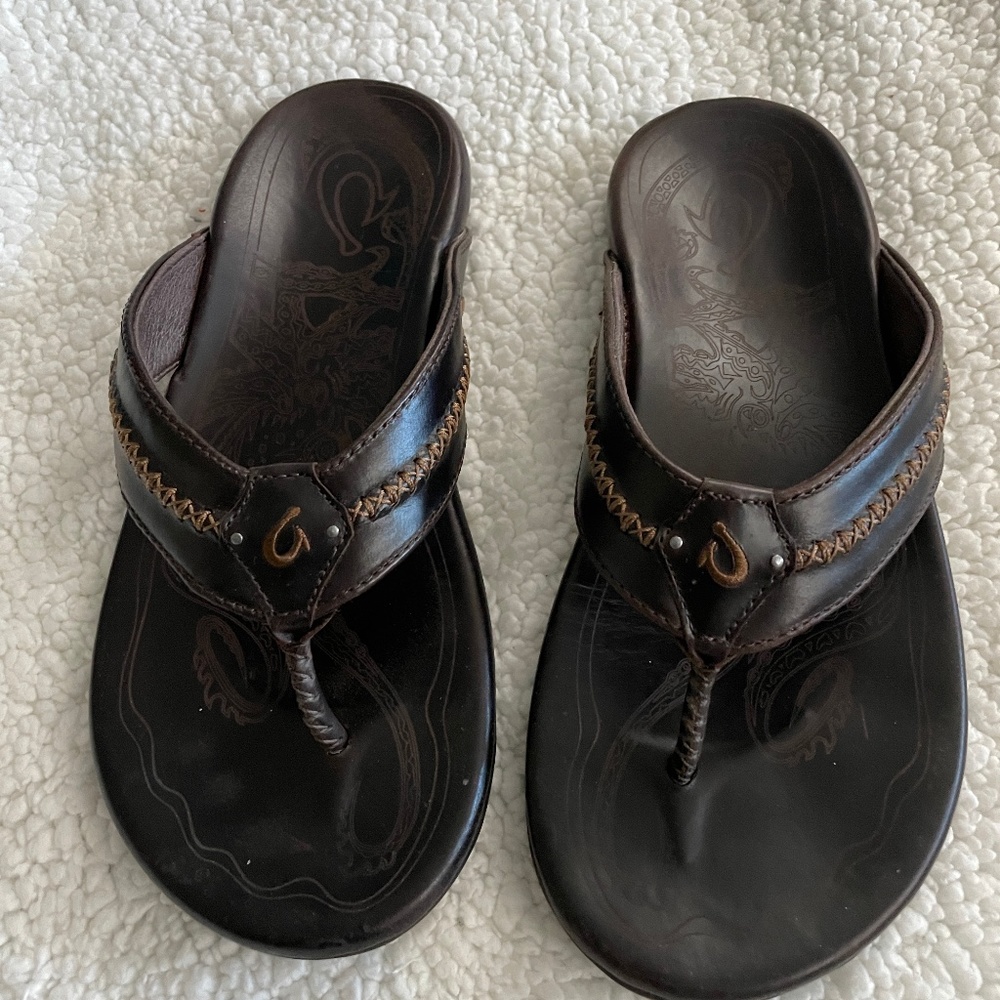 Mens Leather Olukai Mea Ola Sandals size 11